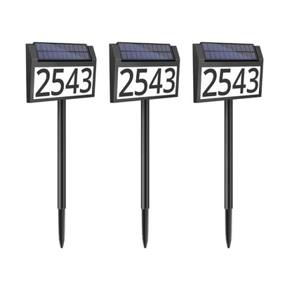 Customizable Solar House Number Sign - Waterproof LED Illuminated for Outdoor Home, Yard, Street
