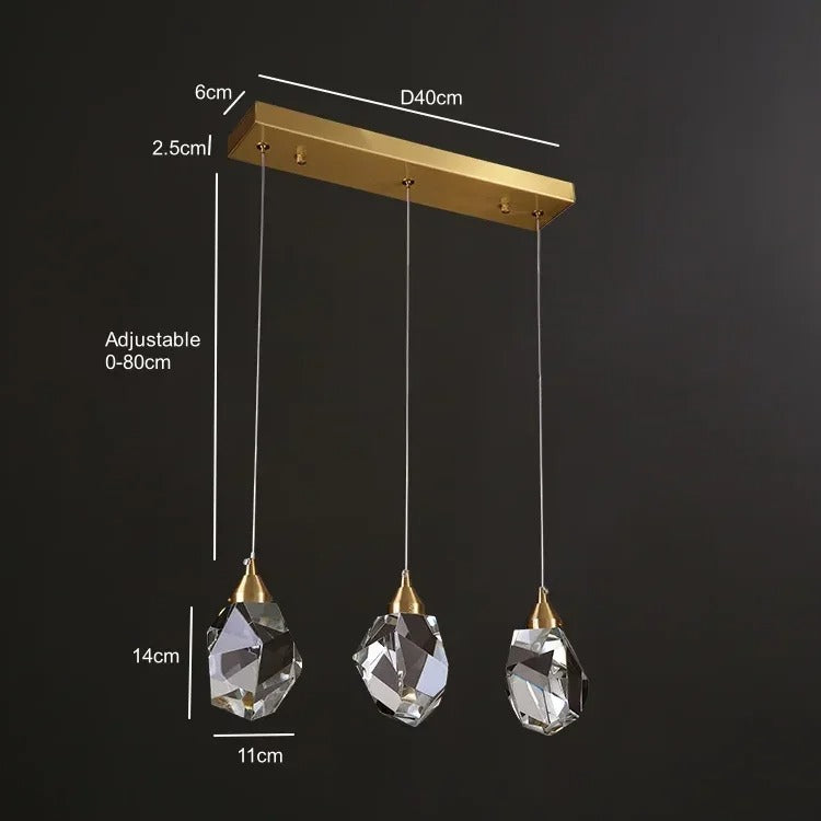 LumiDecor Nordic LED Crystal Ball Chandelier - 1/3/5 Head Gold Pendant Light