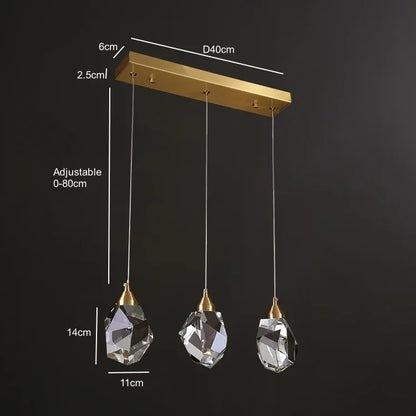 LumiDecor Nordic LED Crystal Ball Chandelier - 1/3/5 Head Gold Pendant Light