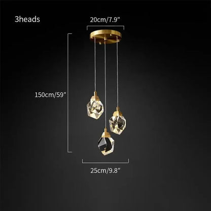 LumiDecor Nordic LED Crystal Ball Chandelier - 1/3/5 Head Gold Pendant Light