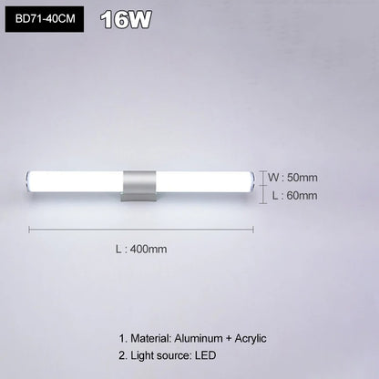 Illuminate Modern LED Wall Lamp with Anti-Fog Mirror Light