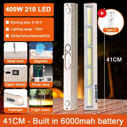 PrimeLux - 12600LM USB Rechargeable Magnetic LED Work Light Bar