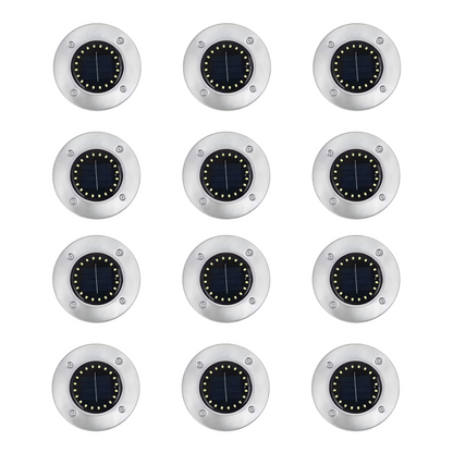 BrightPath - 20 LEDs Solar Ground Lights Outdoor Waterproof