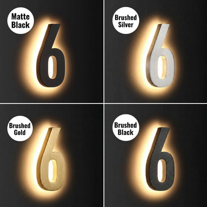 Modern Custom 3D Lighted House Numbers & Letters, Premium Stainless Steel and Waterproof