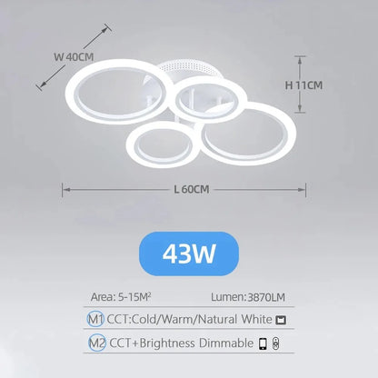 EleganceGlow Modern LED Ring Chandelier Ceiling Light Dimmable Gold Finish