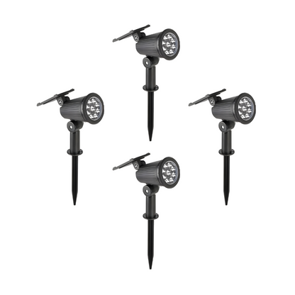 9-LED Solar Spot Lights, RGB - IP65 Waterproof Outdoor Landscape Spotlight