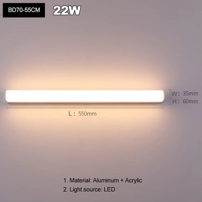 Illuminate Modern LED Wall Lamp with Anti-Fog Mirror Light
