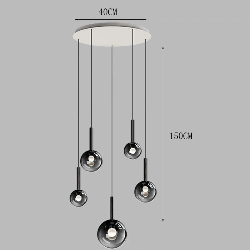 Radiant Glow - Modern LED Staircase Chandelier Pendant Light