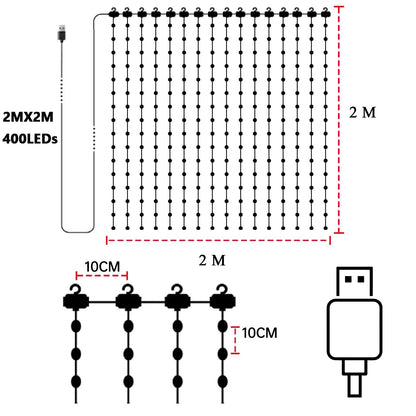 VibeCurtain - Smart RGB Curtain Fairy Lights with Music Sync