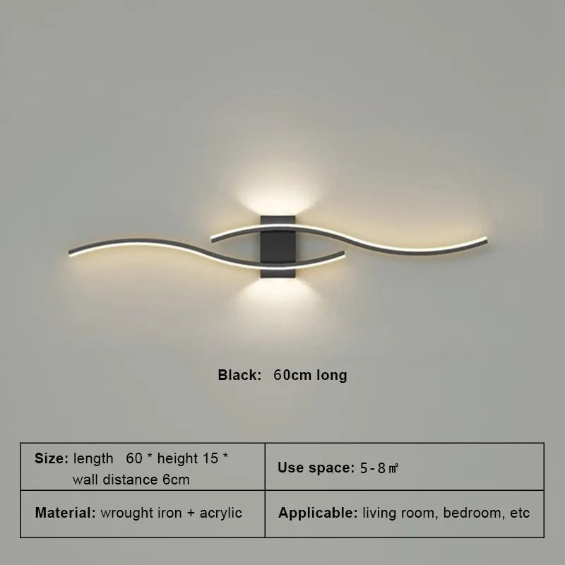 Modern LED Wall Lamp - Long Strip Wall Light for Living Room & Bedroom, TV Background Decorative Lighting