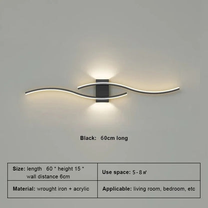 Modern LED Wall Lamp - Long Strip Wall Light for Living Room & Bedroom, TV Background Decorative Lighting