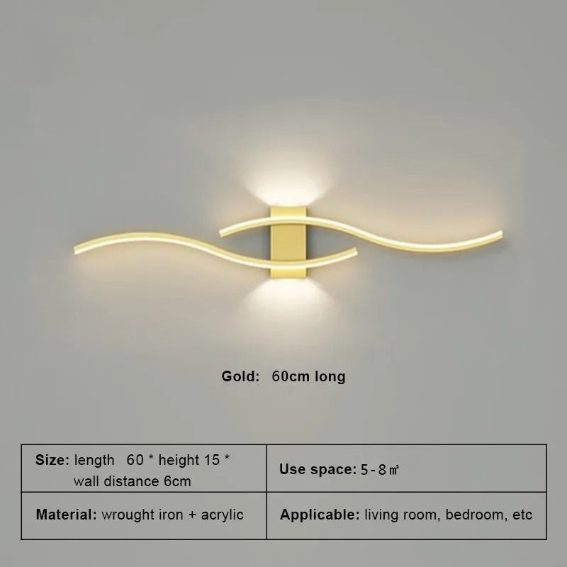 Modern LED Wall Lamp - Long Strip Wall Light for Living Room & Bedroom, TV Background Decorative Lighting