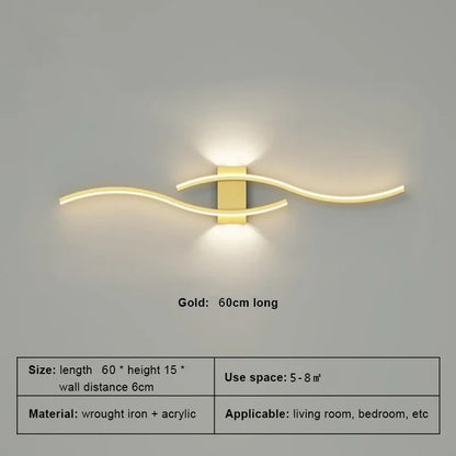 Modern LED Wall Lamp - Long Strip Wall Light for Living Room & Bedroom, TV Background Decorative Lighting