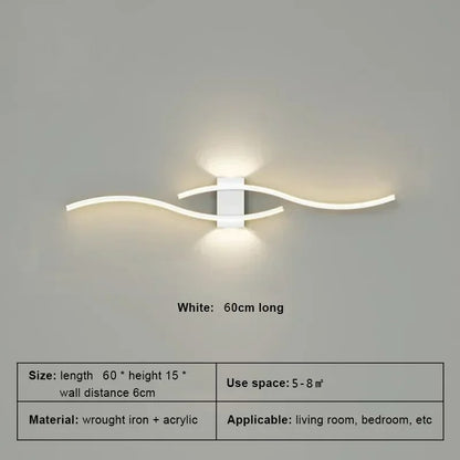 Modern LED Wall Lamp - Long Strip Wall Light for Living Room & Bedroom, TV Background Decorative Lighting