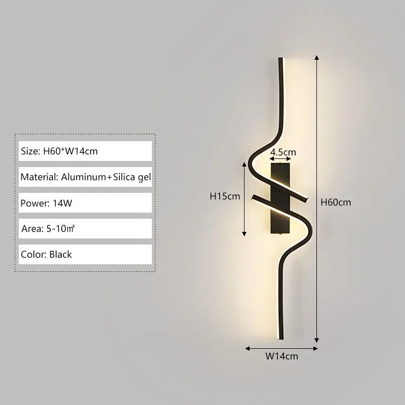 Modern LED Wall Lamp - Long Strip Up & Down Light for Bedroom, Hallway Wall Sconce Decor