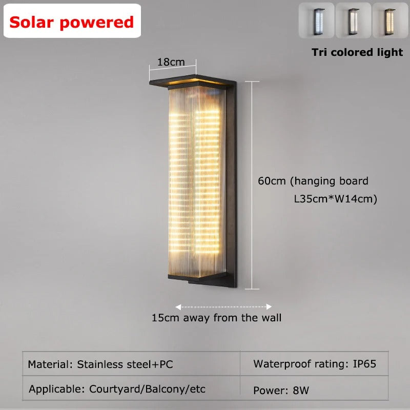NovaLux Waterproof Solar Porch Wall Light - Dusk-to-Dawn Illumination