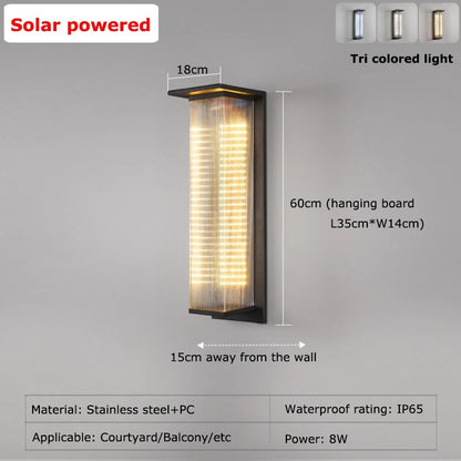 NovaLux Waterproof Solar Porch Wall Light - Dusk-to-Dawn Illumination