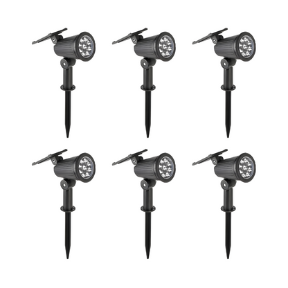 9-LED Solar Spot Lights, RGB - IP65 Waterproof Outdoor Landscape Spotlight