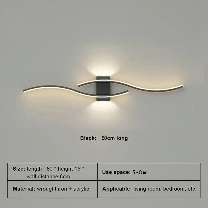 Modern LED Wall Lamp - Long Strip Wall Light for Living Room & Bedroom, TV Background Decorative Lighting