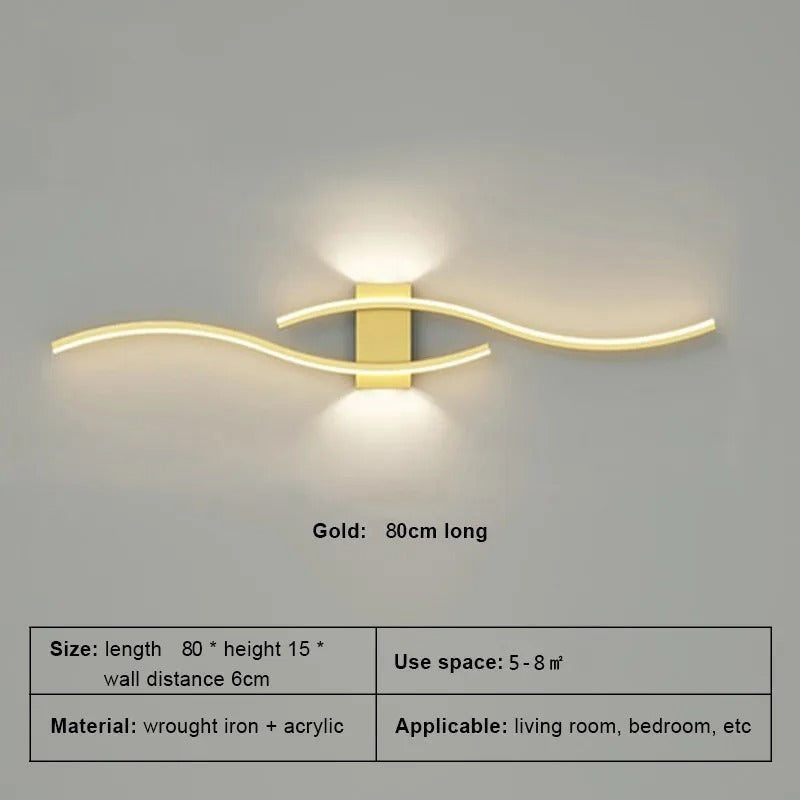 Modern LED Wall Lamp - Long Strip Wall Light for Living Room & Bedroom, TV Background Decorative Lighting