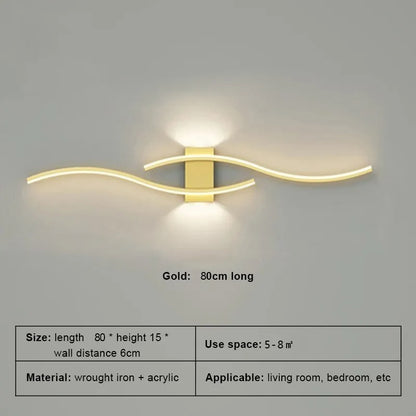 Modern LED Wall Lamp - Long Strip Wall Light for Living Room & Bedroom, TV Background Decorative Lighting