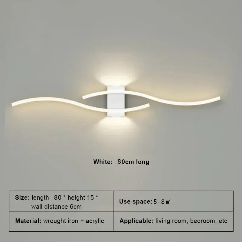 Modern LED Wall Lamp - Long Strip Wall Light for Living Room & Bedroom, TV Background Decorative Lighting