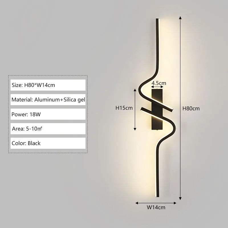 Modern LED Wall Lamp - Long Strip Up & Down Light for Bedroom, Hallway Wall Sconce Decor