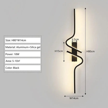 Modern LED Wall Lamp - Long Strip Up & Down Light for Bedroom, Hallway Wall Sconce Decor