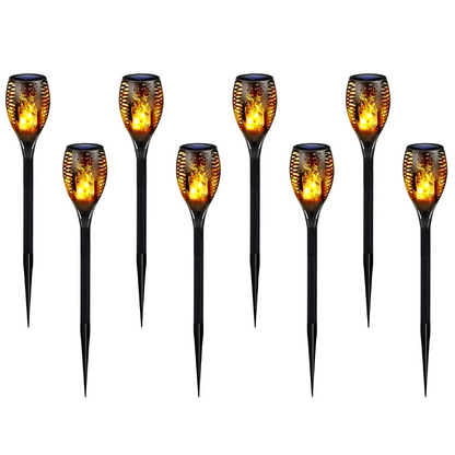 96-LED Solar Flame Pathway Lights - Outdoor Waterproof Flickering Torch Lamp