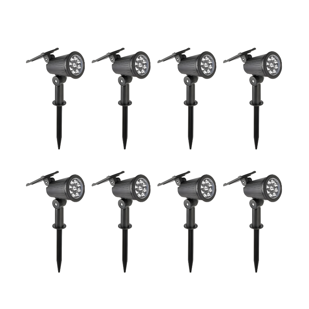 9-LED Solar Spot Lights, RGB - IP65 Waterproof Outdoor Landscape Spotlight
