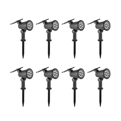 9-LED Solar Spot Lights, RGB - IP65 Waterproof Outdoor Landscape Spotlight