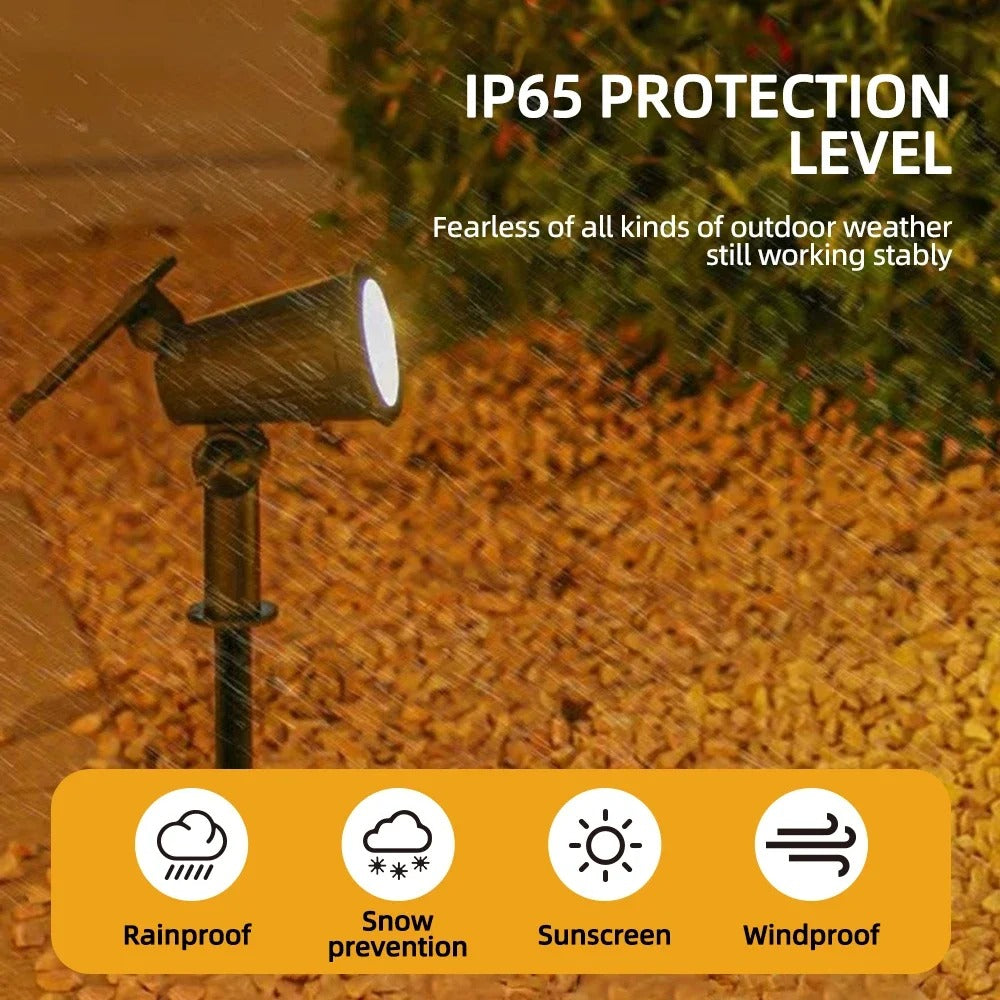 9-LED Solar Spot Lights, RGB - IP65 Waterproof Outdoor Landscape Spotlight