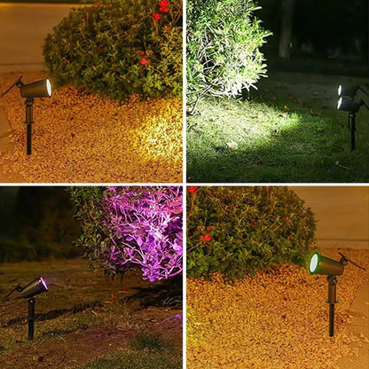 9-LED Solar Spot Lights, RGB - IP65 Waterproof Outdoor Landscape Spotlight