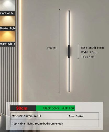 ElegaLight Minimalist Tube Linear LED Wall Lamp - Modern Indoor Lighting