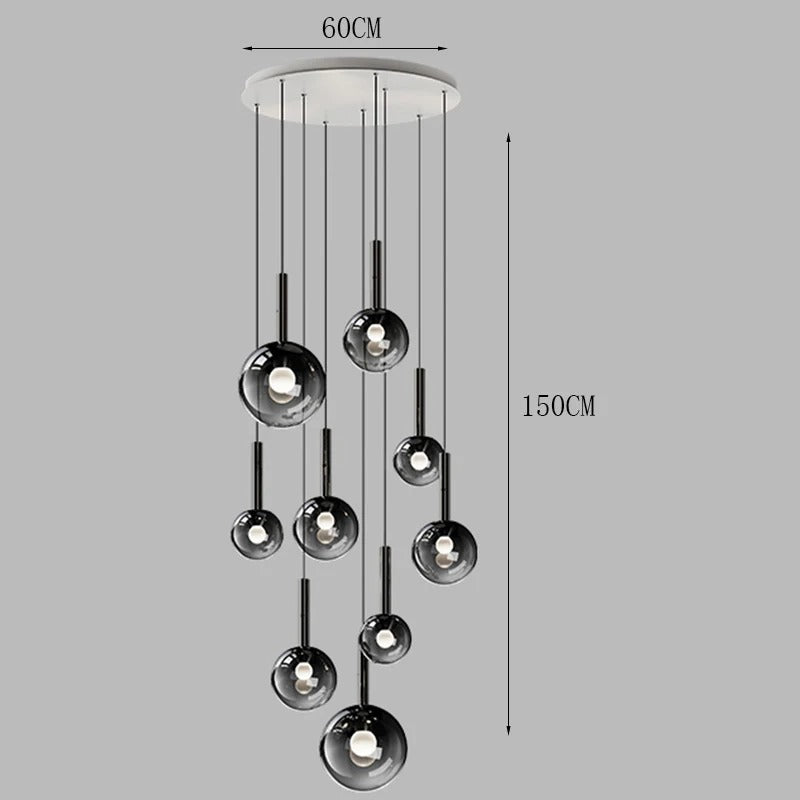 Radiant Glow - Modern LED Staircase Chandelier Pendant Light