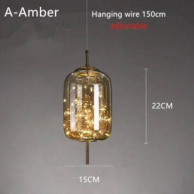 LumiDecor - Nordic Glass Bedside Pendant Light – Artistic Star-Inspired Lamp