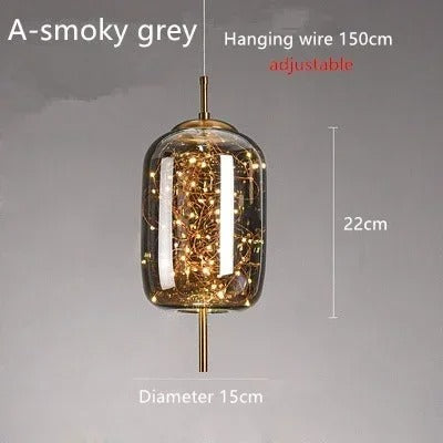 LumiDecor - Nordic Glass Bedside Pendant Light – Artistic Star-Inspired Lamp