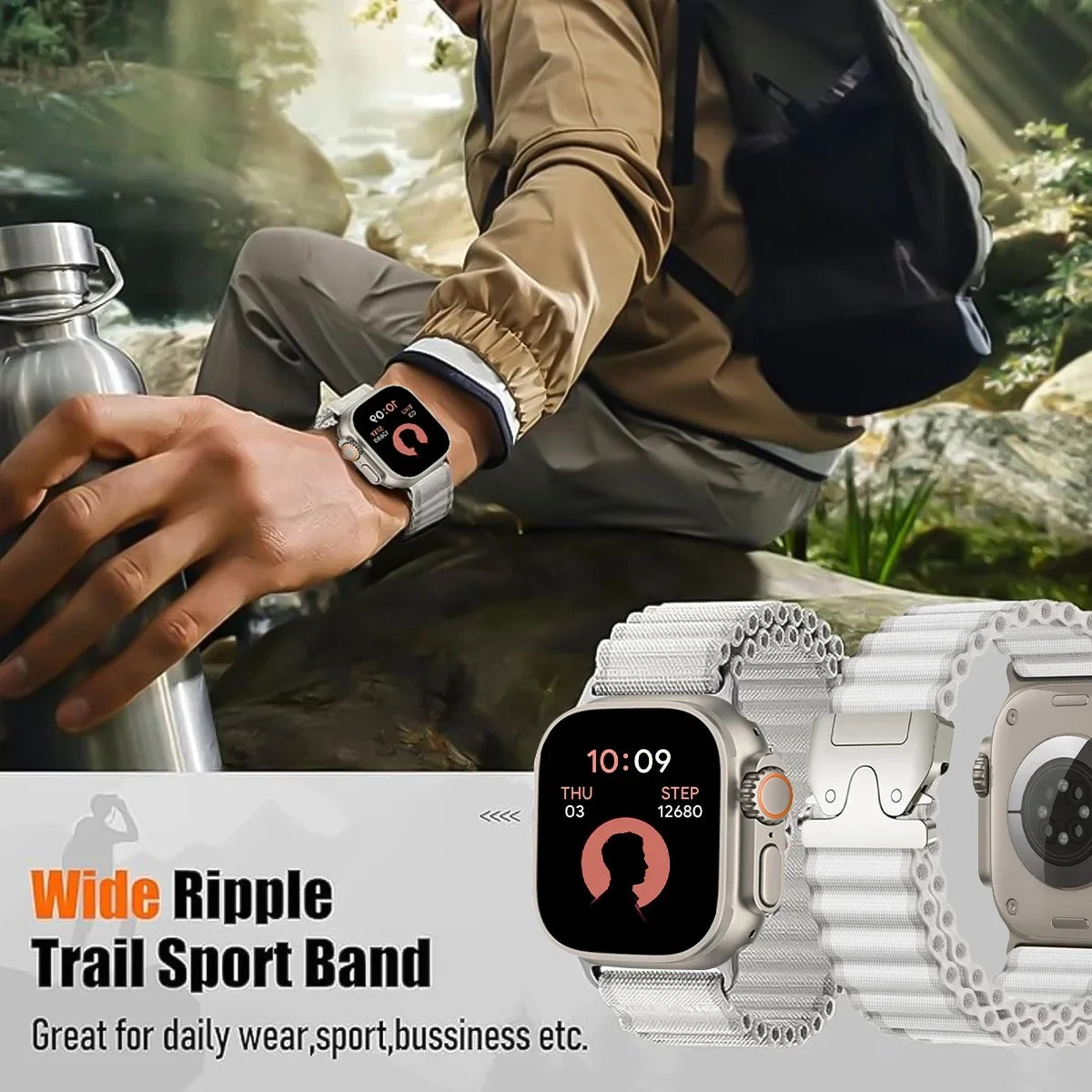 ActiveGear - Nylon Sports Strap for Apple Watch Ultra & Series 6-10, SE