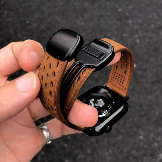 Aegis Bands - Magnetic Leather Watch Strap for Apple Watch 38–49mm