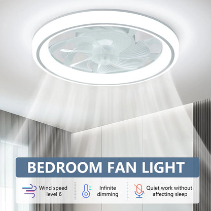 AeroBreeze - 48cm Silent Ceiling Fan Light with Remote & Dimming