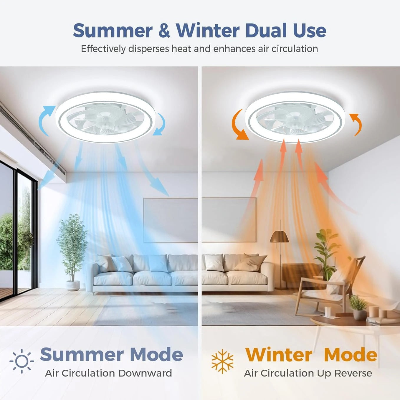 AeroBreeze - 48cm Silent Ceiling Fan Light with Remote & Dimming