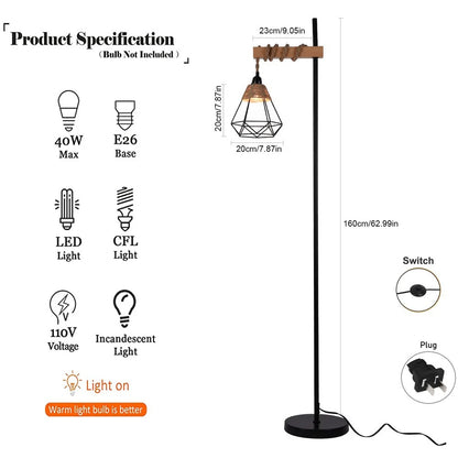 Aesthetic Smart Floor Lamp, Adjustable Height Standing Light with Woven Rattan Lampshade