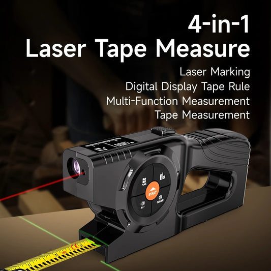 Aicevoos 4-in-1 Laser Tape Measure & Distance Meter with Digital LCD Display