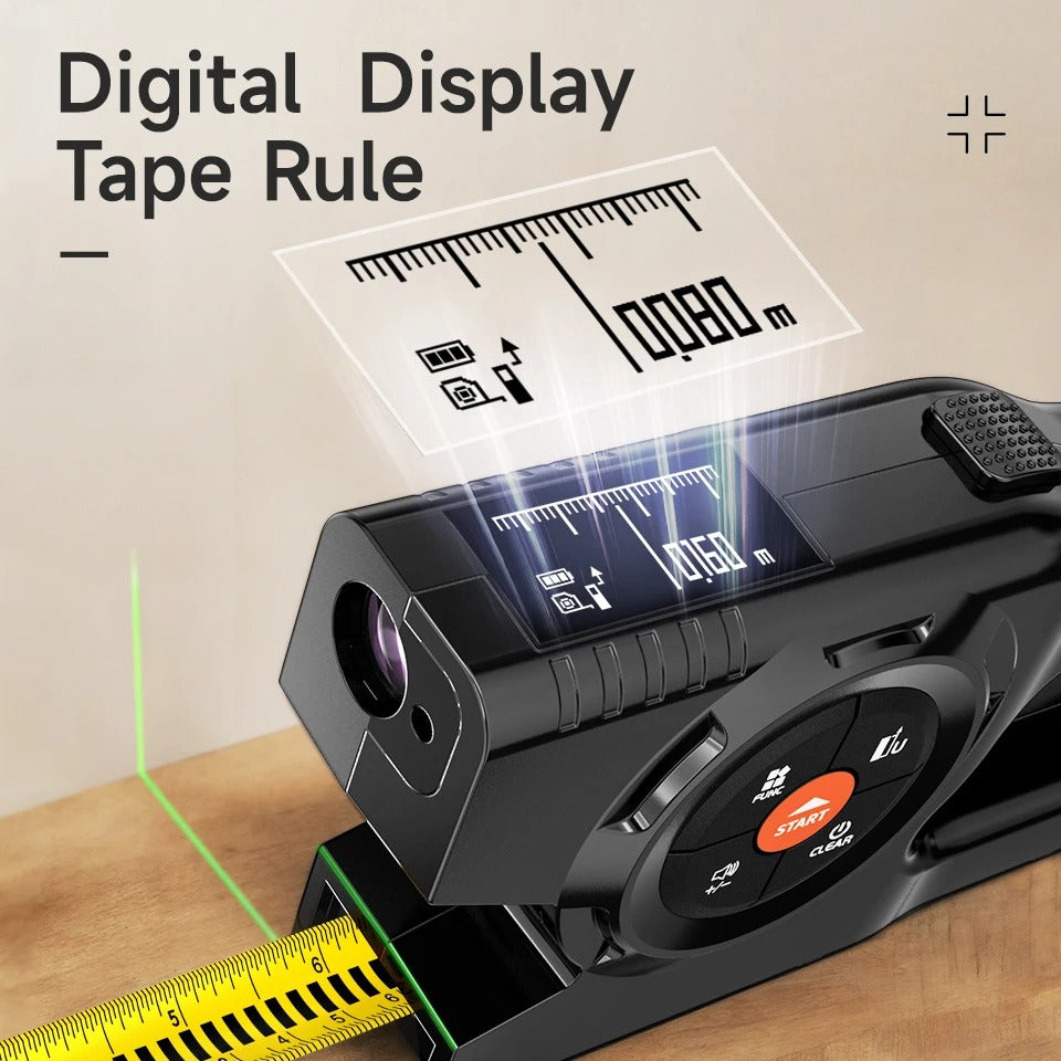 Aicevoos 4-in-1 Laser Tape Measure & Distance Meter with Digital LCD Display
