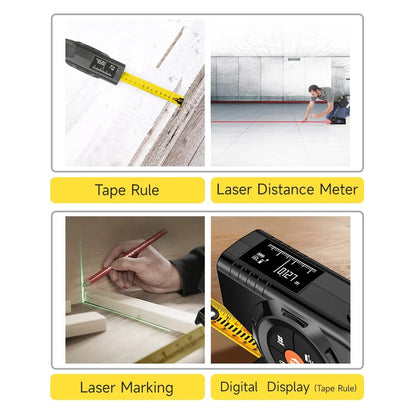 Aicevoos 4-in-1 Laser Tape Measure & Distance Meter with Digital LCD Display