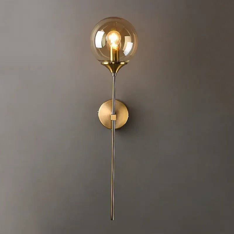 LumiStyle - Modern LED Glass Ball Pendant Light Gold Retro Ceiling Fixture