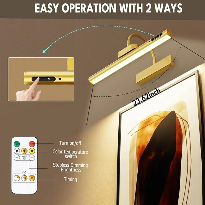 ArtsyLite - Rechargeable Wireless Picture Light with Remote & 4000mAh Battery
