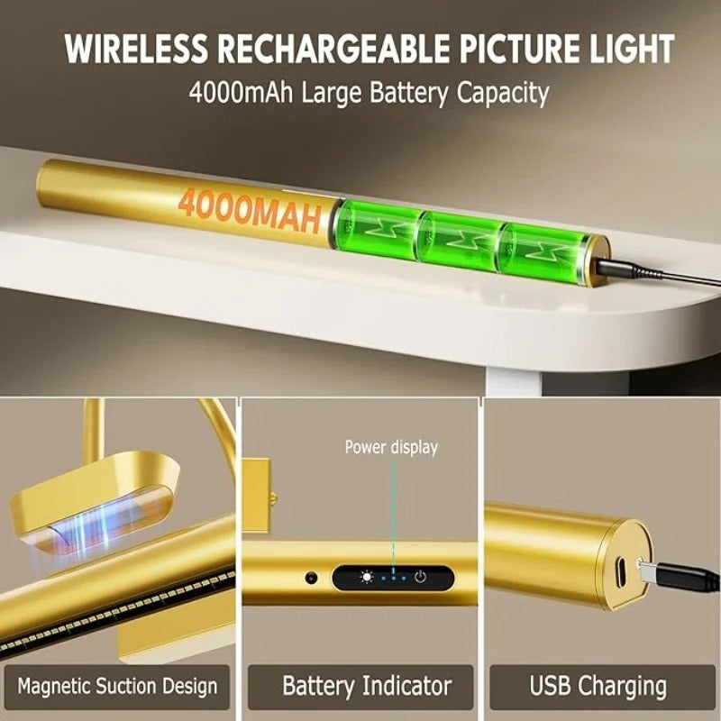 ArtsyLite - Rechargeable Wireless Picture Light with Remote & 4000mAh Battery