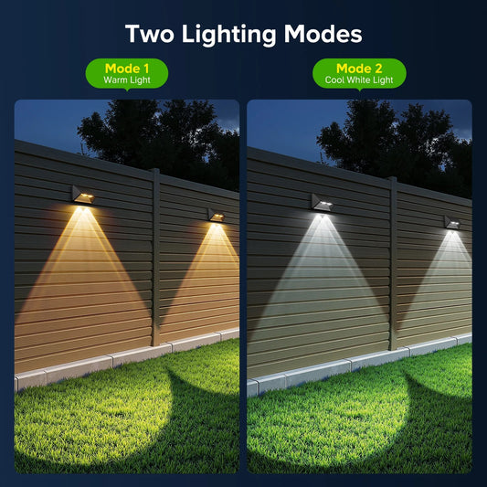 AuraDeck - Solar Fence Lights Convex Lensed LED Outdoor Lighting
