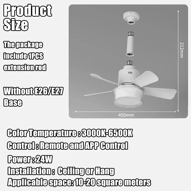 AuraFlow - Modern LED Ceiling Fan with Light & Remote Control